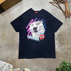 Vintage 90s 1994 Coca Cola Polar Bear Tee Mens XL Black Purple Coke Promo Shirt